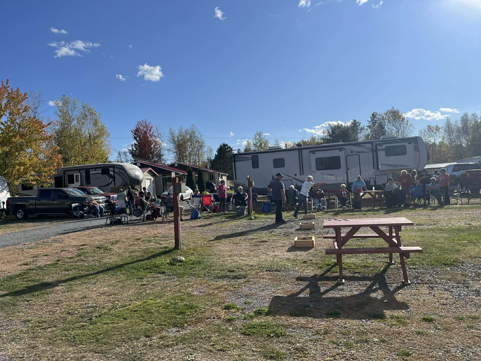 Washer toss at Coy Lake