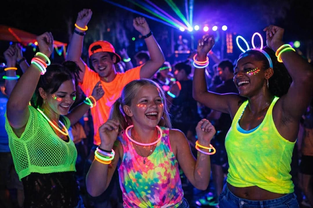 Glow in the dark dance parties at Coy Lake Camping