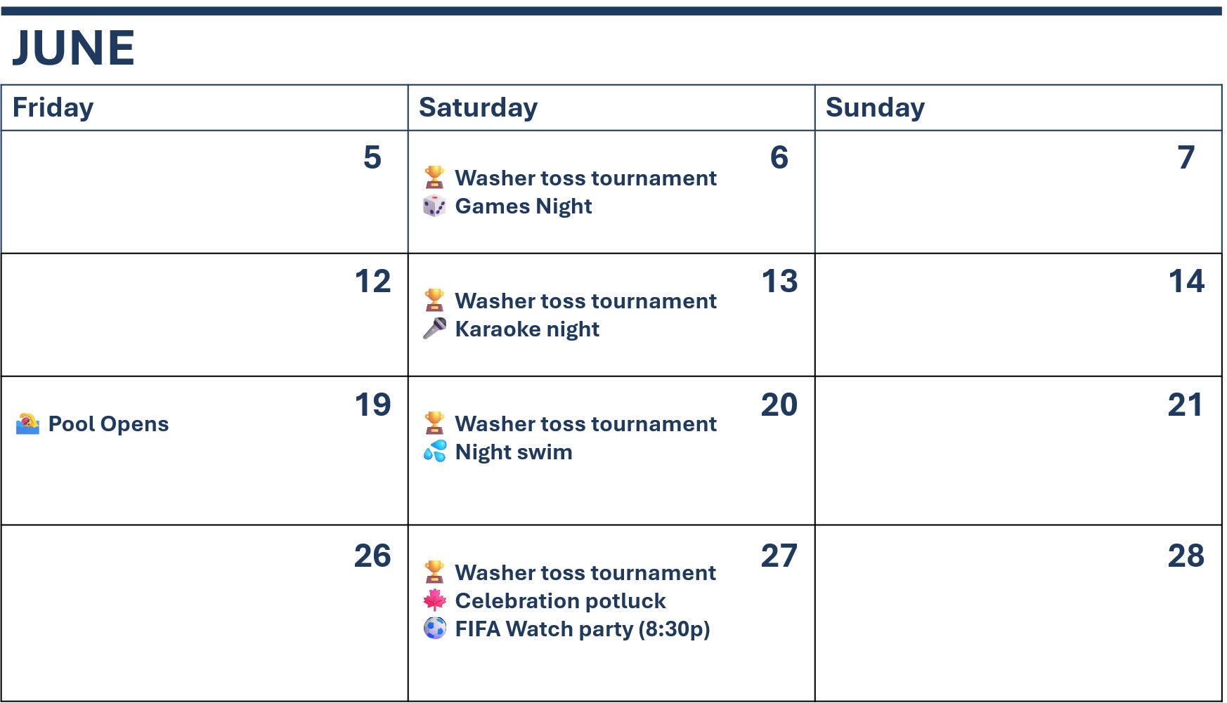 June 2026 events